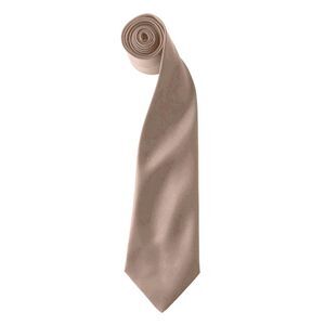 Premier Colors Mens Satin Clip Tie (Pack of 2) / Khaki